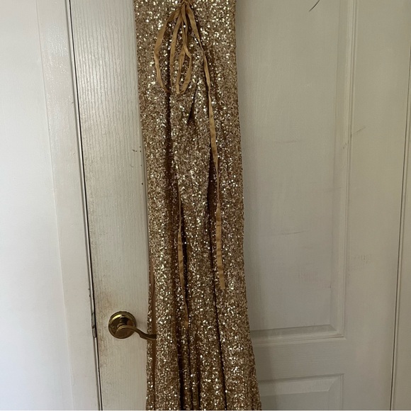Nina Couture Gold Prom Dress - Picture 14 of 14